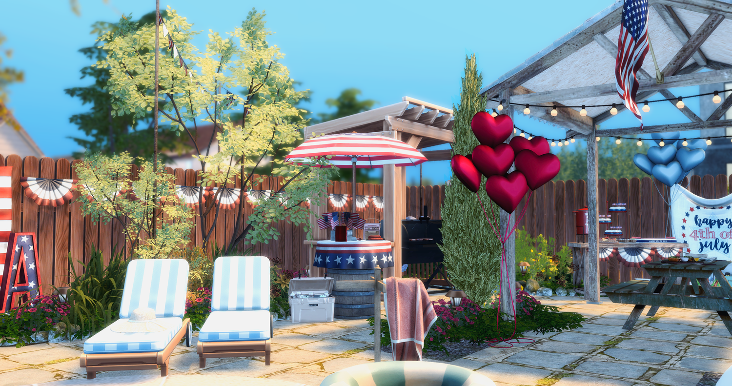 4th of July Backyard Party Room – Sims 4 Download – Katesimblr